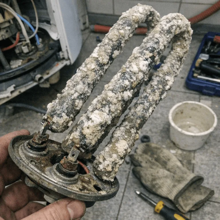 Verkalkter Heizstab aus einem alten Warmwassergerät